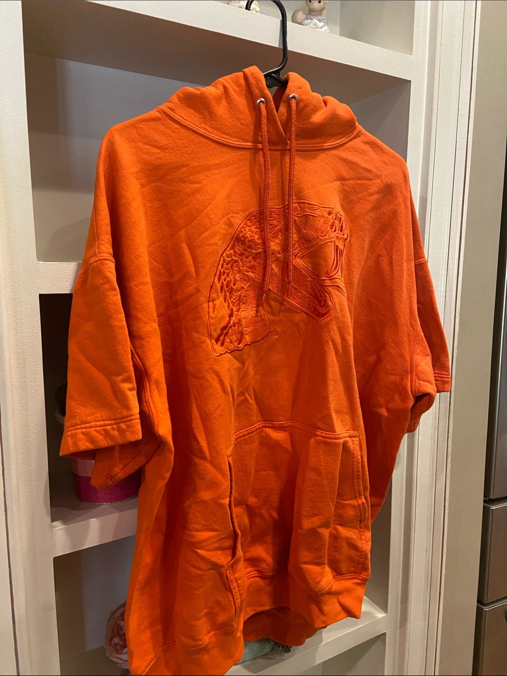 Bright Orange Short-Sleeve Hoodie Embroidered Graphic FAMU Rattlers Football